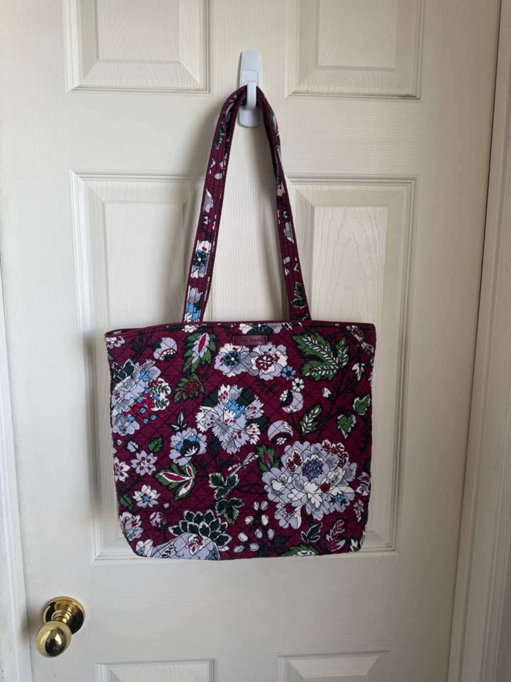 Vera Bradley Plum Floral Quilted Tote